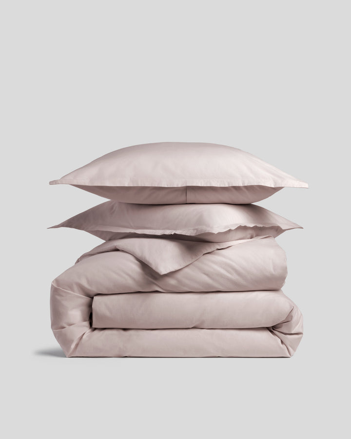 Brushed Cotton Duvet Cover Set - Blush F/Q